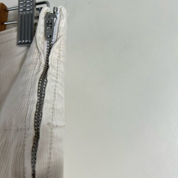 FREE PEOPLE Holding On To A Dream Skirt Side Slit Ivory Corduroy High Rise SZ 10 - Picture 5 of 10